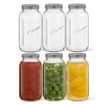 thumbnail image 3 of Regular Mason Jars with Airtight Lids, Labels and Measures - 32 oz - [Set of 6] Airtight Canning Jars, Glass Jar, 3 of 11