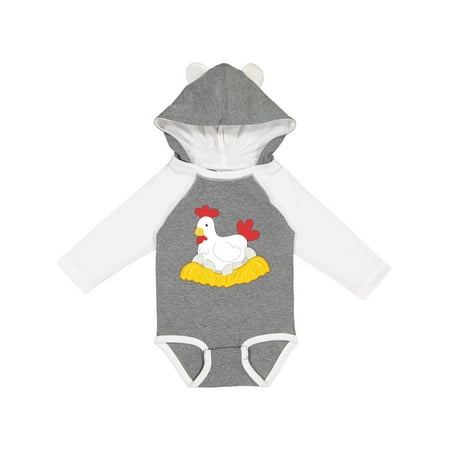 

Inktastic Chicken in nest Gift Baby Boy or Baby Girl Long Sleeve Bodysuit