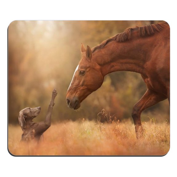 POPCreation Horse Meets Dog Mouse pads Gaming Mouse Pad 9.84x7.87 inches