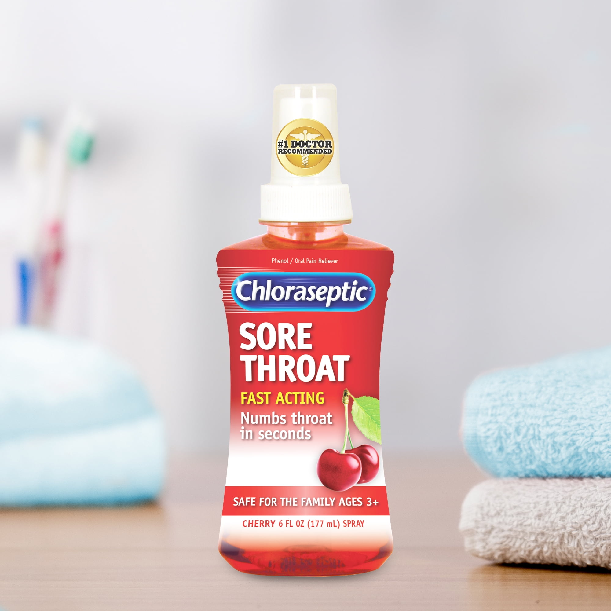 Buy Chloraseptic Sore Throat Spray, Cherry Flavor, 6 fl oz Online at