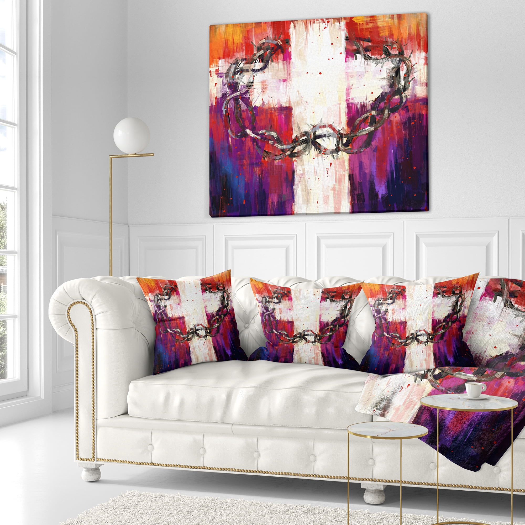 Designart Crown of Thorns - Abstract Throw Pillow - 18x18