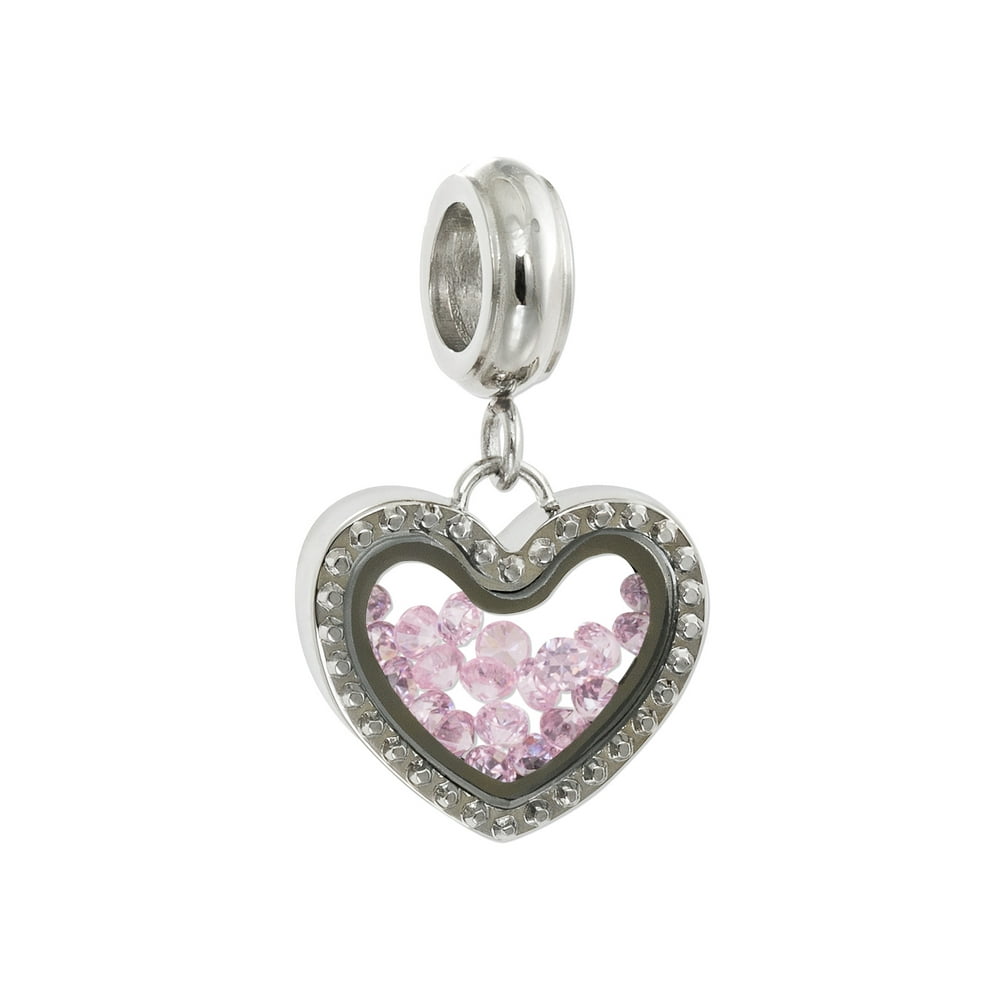 Hallmark Jewelry Stainless Steel Floating Crystal Shaker