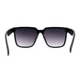 thumbnail image 4 of Womens Squared Horn Rim Inset Lens Oversized Rectangle Sunglasses Black Smoke, 4 of 4