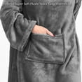 thumbnail image 5 of Catalonia Wearable Blanket with Sleeves and Pocket, Cozy Soft Fleece Micro Plush Wrap Adult Blanket Robe for Women and Men, Makes a Great Gift for Holidays, Grey, 73" x 51", 5 of 9