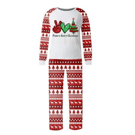 

Steady Family Christmas Pajamas Christmas Prints Family Matching Long Sleeve Tops+Pants Set Family Matching Sets