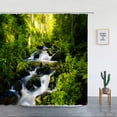 thumbnail image 2 of Nature Forest Landscape Shower Curtains Waterfall Plants Trees Spring Rural Scenery Fabric Print Bathroom r Bath Curtain Set, 2 of 7