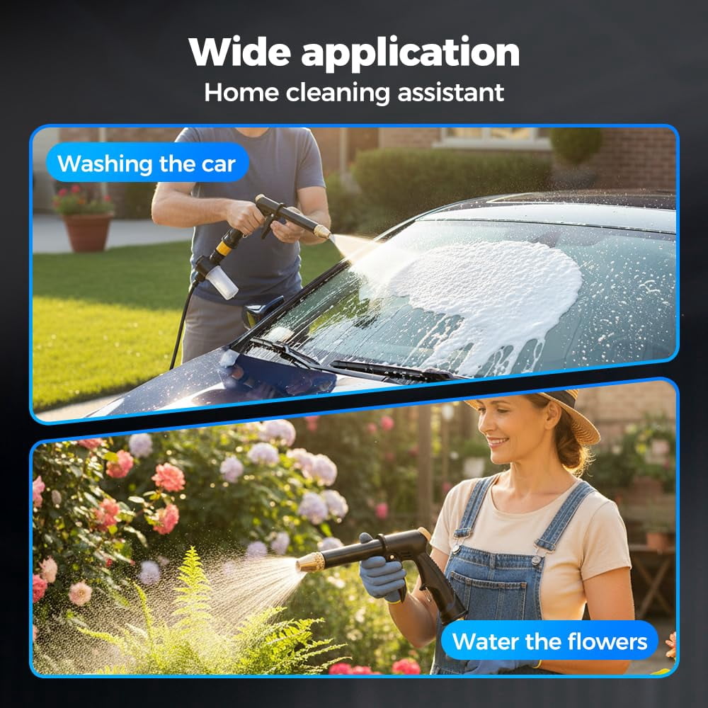 Jet Nozzle Power Washer for Garden Hose, 2026 New Pressure Washer Wand with 3 Adjustable Jet Nozzle, Pressure Washer Nozzle for Car Washing Patio Garden Outdoor Cleaning