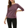 thumbnail image 1 of INSPIRE CHIC Blouse en Tricot Extensible à Encolure Bateau à Manches 3/4 pour Femmes pour le Travail, 1 of 6