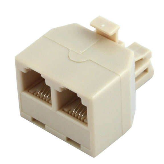 Unique Bargains  Plastic 6P4C RJ11 2-Way Modular Phone Splitter
