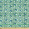 thumbnail image 2 of Ambesonne Abstract Fabric by the Yard Upholstery, Traditional Swirls Graphic, 10 Yards, Sea Blue and Pale Green, 2 of 5