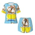 thumbnail image 4 of Naloa Dog Takes a Bath in the Bathtub Women's Short-Sleeved Pajama Set, Loungewear, Summer pajamas, Breathable Cozy - XX-Large, 4 of 9