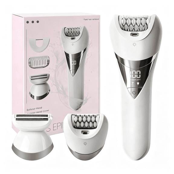 EXLEAF Epilator for Women,Cordless Epilators Hair Removal,Women Shaver for Leg,Armpit,Arm Trimmer,Shave& Epilate,Wide Head for Fast Epilation,Wet & Dry,2 Speeds