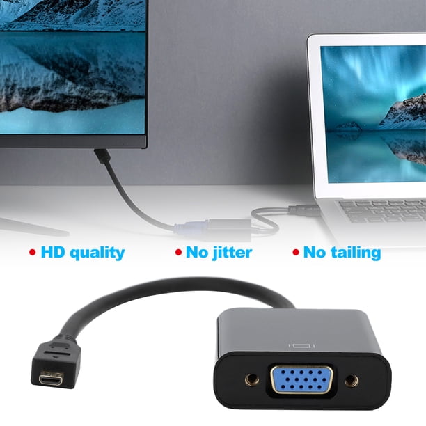 Adaptador convertidor de vídeo Micro HDMI a VGA 1080P para Raspberry Pi 4B con función de fuente de alimentaciónMicro HDMI a VGA