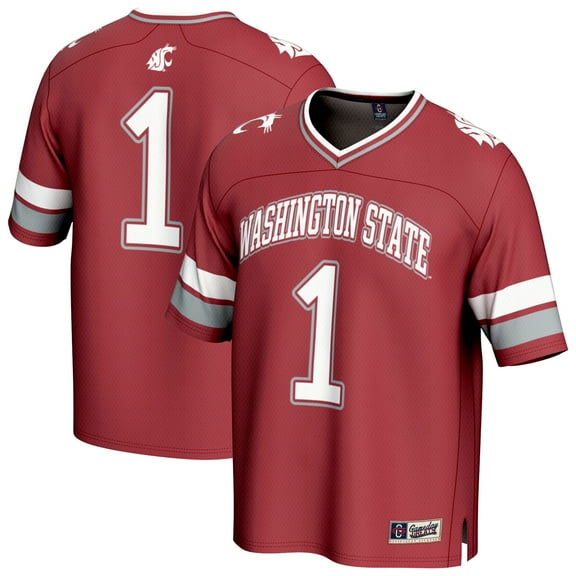Unisex GameDay Greats #1 Crimson Washington State Cougars Lightweight Collegiate Football Fashion Jersey