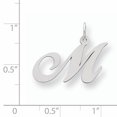 thumbnail image 2 of Pendentif Charme Collier Monogramme Initiale Lettre m en Argent Sterling 925, 2 of 6