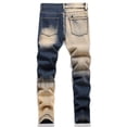 thumbnail image 5 of YMNXA Big Kids Boys Denim Pants High Waist Straight Fit Distressed Ripped Comfortable Fashion Stretch Trousers Jeans With Pockets For Casual Daily Wear,Blue,13-14 Years, 5 of 9