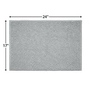 Mainstays Basic Polyester Chenille Noodle Bath Rug, Light School Grey, 17x24, One Piece