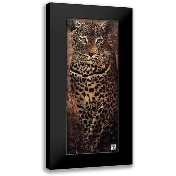 Arietti, Fabienne 8x14 Black Modern Framed Museum Art Print Titled - Carnets dAfrique, panthere