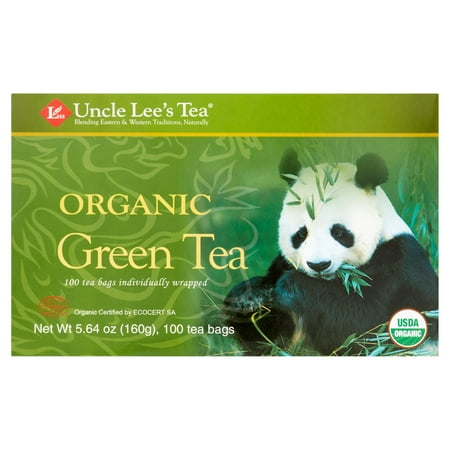 Uncle Lee's Tea vert biologique Thé, 100 sachets de thé, 5,64 oz