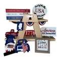 thumbnail image 4 of [Left wind] 1set 4th of July Wooden Sign Decoration,Independence Day Wood Ornaments Decor,Patriotic Tiered Tray Decor Farmhouse Natural Wood Table Sign Decor for 4th of July Home Decoration, 4 of 6