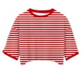thumbnail image 4 of Tank Tops for Women Striped Print Short Sleeve Comfort Round Neck Beach Vacation Clothes for Women,Red,M, 4 of 4