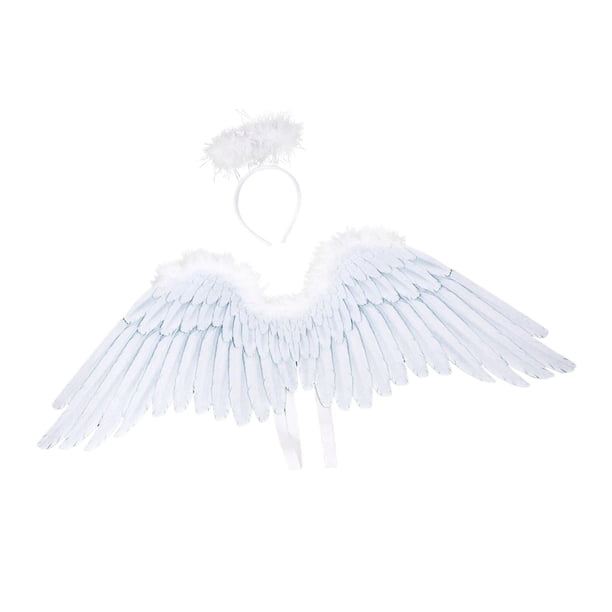 Disfraz de Ala de Ángel Soledad para Mujer con Banda de Cabello para Cumpleaños Navidad