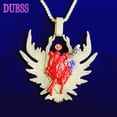 thumbnail image 1 of DUBSS Pendentif Collier Aile Flèche Orgue Sanguin Glacé Colgante Rompecorazones Oro Blanc Hip-Hop Bijoux, 1 of 4
