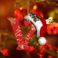 thumbnail image 4 of Christmas Decorations 26 Letters Ornaments Christmas Tree Decoration Christmas Initial with Red Hat Personalized Alphabet Letters DIY Craft Hanging Pendant for Christmas Tree Ornaments 3.54in, 4 of 6