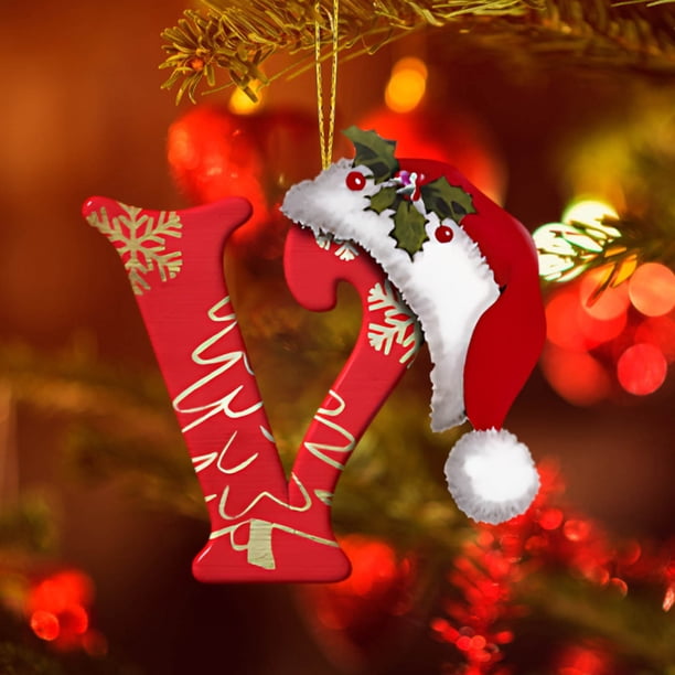 26 Letters Christmas Tree Decoration Pendant Christmas Tree Ornaments Personalized DIY Christmas Ornaments Christmas Decoration Xmas Tree Hanging Decor