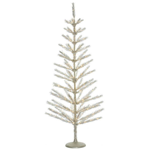 Vickerman Artificial Christmas Tree 3' x 16" Champagne Feather 64 LED