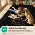 thumbnail image 4 of Design&I 6'x9' Washable Area Rug Sleek Flatweave Pet Friendly Celestial Mystical Tarot Motif With Moon And Gothic Border Snake Flowing Dynamic for Queen Size Bedroom, Under Bed, 4 of 7