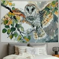 thumbnail image 2 of Shiartex  Tapestry Wall Hanging Flying Forest Birds Painting Owl Animals Wildlife Trees Wild Nature Lake Print Sketch Watercolor Wall Tapesty for Bedroom Home Wall Decor  50x40inch, 2 of 6