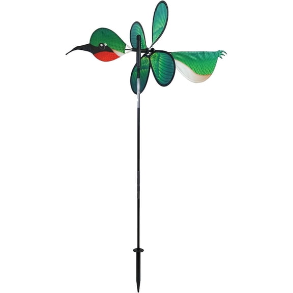 In the Breeze 2616 — Pivoting Hummingbird Spinner — Colorful, Fun Wind Spinner and Wind Direction Indicator