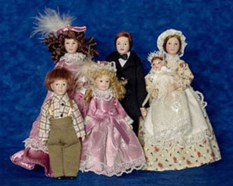 victorian dollhouse family