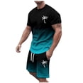 thumbnail image 1 of SHIXIAOO Men's 2025 Summer Tracksuit Plus Size Short Sleeve O Neck Athletic Suit Casual Color Block Drawstring Waist Tracksuit Set Men Work Suit Velour Track Suit Men, 1 of 5