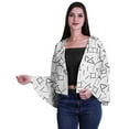 thumbnail image 1 of Moomaya Open Front Printed&nbsp;Full Bell Sleeve Short Summer Shrug Cardigan For Women, 1 of 1