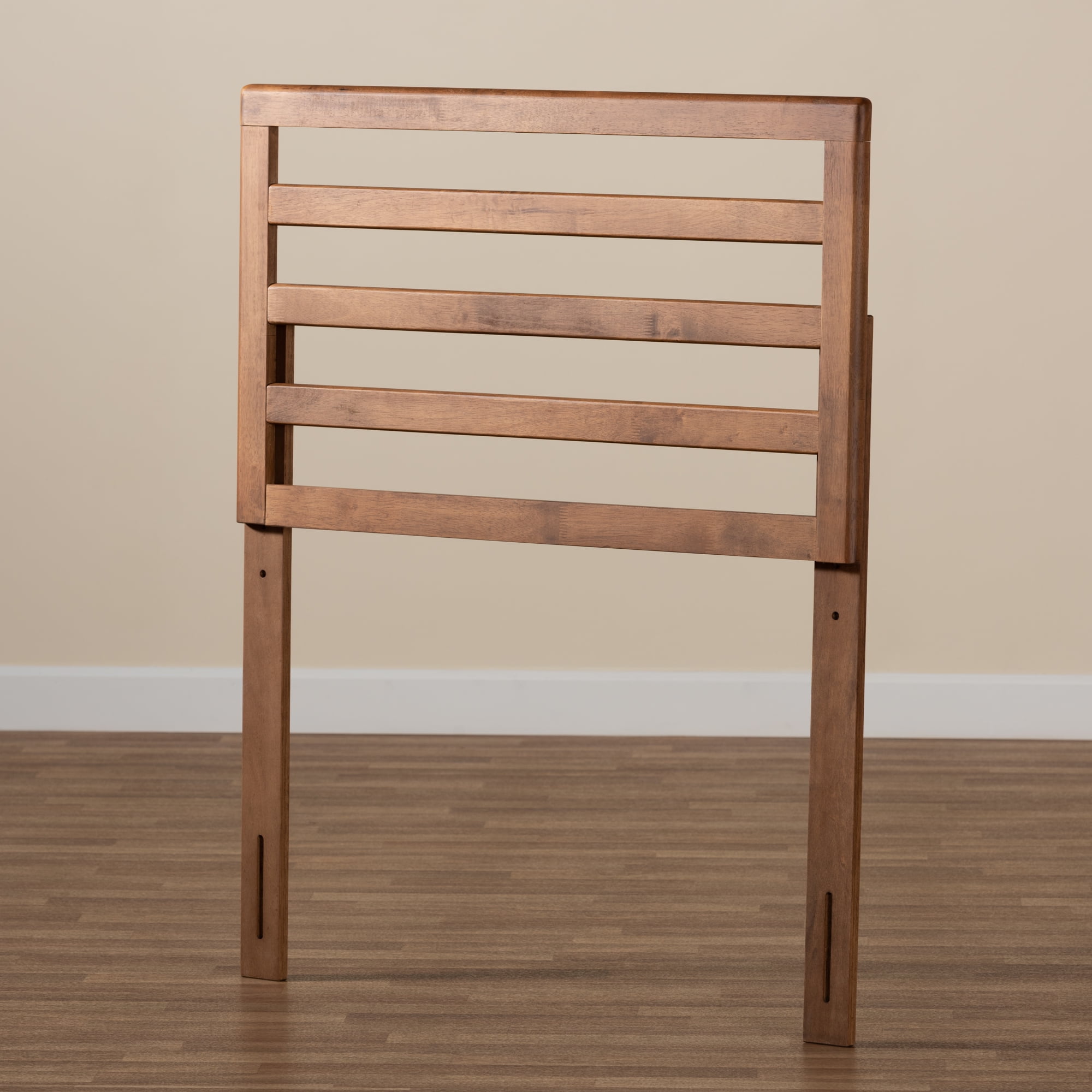 Baxton Studio Akemi Contemporary/Modern Slat Back Support Engineered Wood Headboard, Twin, Ash Walnut