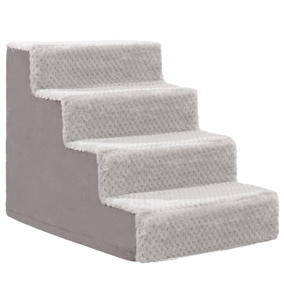 KSIIA Dog Steps for Low Bed Couch and Sofa,4-Step Pet Stairs for Dogs and Cats Climbing with Non-Slip Bottom and Washable Cover