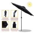 thumbnail image 2 of FLAME&SHADE 9 ft Solar Powered Outdoor Market Patio Table Umbrella with LED Lights and Tilt, Black, 2 of 7