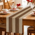 thumbnail image 5 of Brown Wood Grain Table Runner - 120 Inch Long Ombre Rustic Retro Wooden Plank Cotton and Linen Blended Dress Scarves Farmhouse Table Runner for Kitchen Dining, Coffee Table, 13" x 120", 5 of 8
