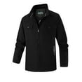 thumbnail image 1 of Men's Casual Loose Fit Hooded Work Jacket, Windproof Lightweight Polyester Coat with Zip Front and Pockets for Outdoor Hiking, Camping, Cycling, Spring Fall Windbreaker, 1 of 7