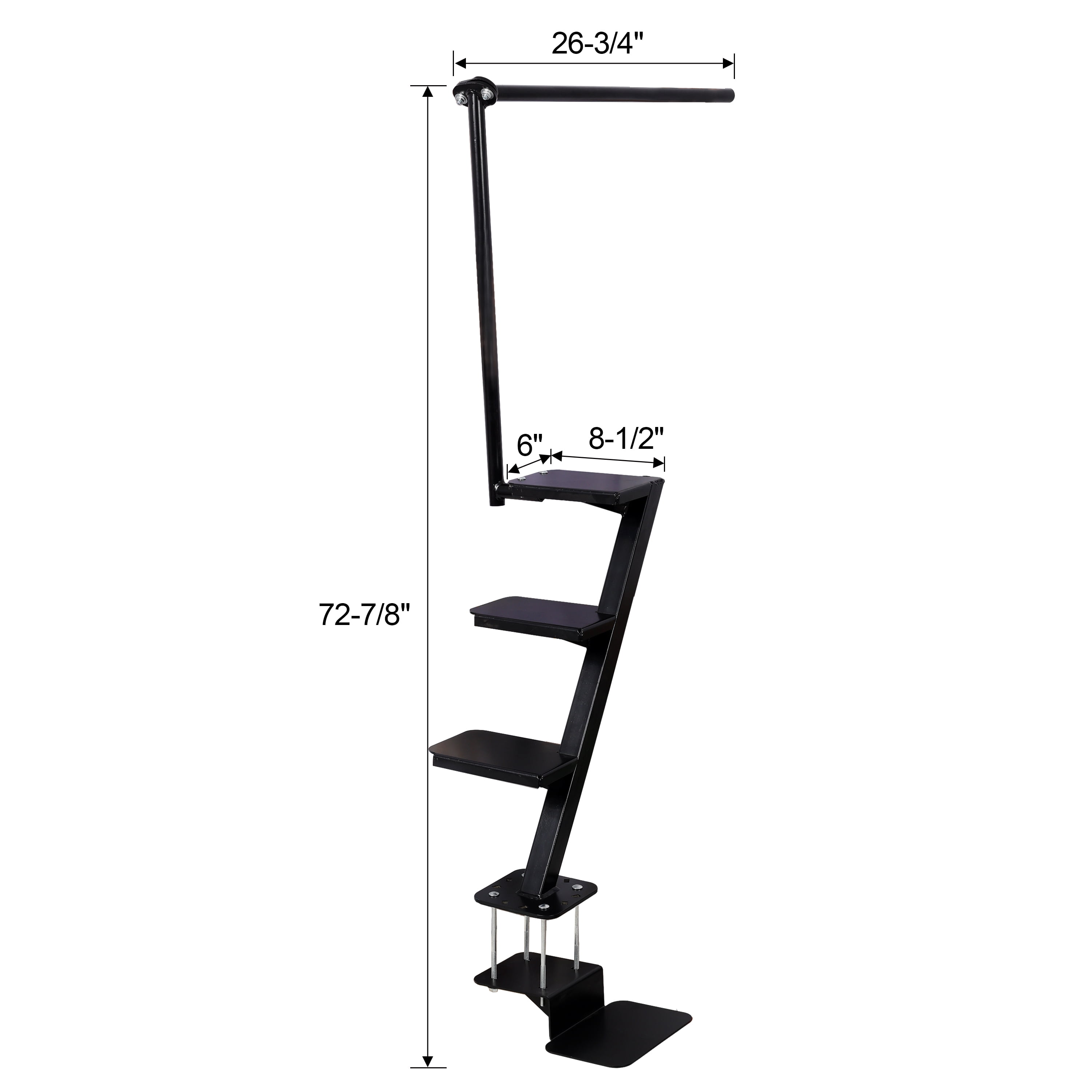 Heavy Duty 4 Step Boat Trailer Steps with Secure Handle, Tread Steel Trailer Tongue Ladder Universal Fit for Most Boat Trailers