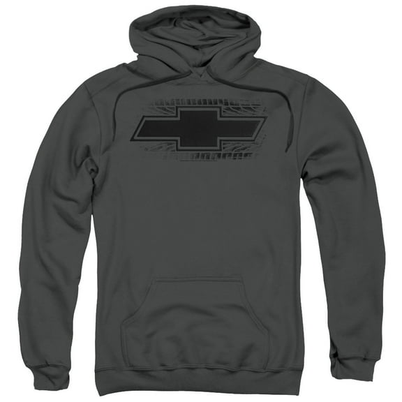 Chevrolet Bowtie Burnout Adult Pullover Hoodie Sweatshirt Charcoal
