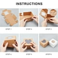 thumbnail image 3 of 36 Pcs 4 Styles Square Kraft Paper Boxes with Window Bakery Candy Boxes Gift Packaging Container with Square/Heart/Flower/Star Shape Window for Weddings Birthdays Jewelry Packing 4x4x2.6, 3 of 6