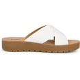 thumbnail image 3 of Jtelle Lucy Women's Crisscross Slip-On Slide Fashion Platform Sandals with Open Toe Comfort (White Pu, 6.5), 3 of 5