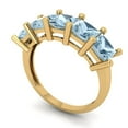 thumbnail image 2 of 2.5 ct Brilliant Princess Cut Simulated Blue Sapphire 18K Yellow Gold Eternity Band SZ 5.75, 2 of 6