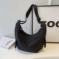 thumbnail image 4 of HUISZJ Shoulder Bag Half Moon Bag, Large Capacity Crossbody Bag, Adjustable Strap Shoulder Bag for Travel Commute Work (Black), 4 of 10