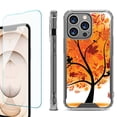 thumbnail image 1 of Shockproof Bumper Phone Case for iPhone 13 Pro Max, with Tempered Glass Screen Protector, by OneToughShield ® - Golden Tree, 1 of 4