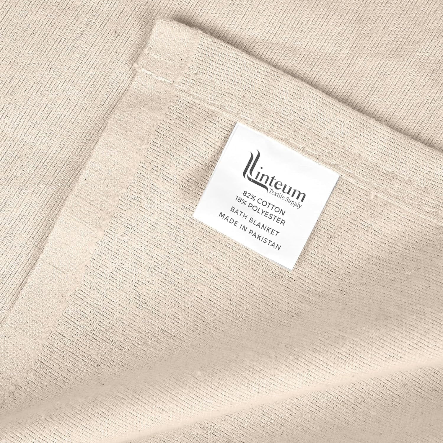 Linteum Textile Cotton Blended 70x90 in Hospital Bath Blanket, 1.4 lb. Unbleached, 12 Pack