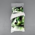 thumbnail image 1 of Ambesonne Abstract Bedding Set 3 Pcs, Abstract Swan Animal, Twin XL, Green Black White, 1 of 3